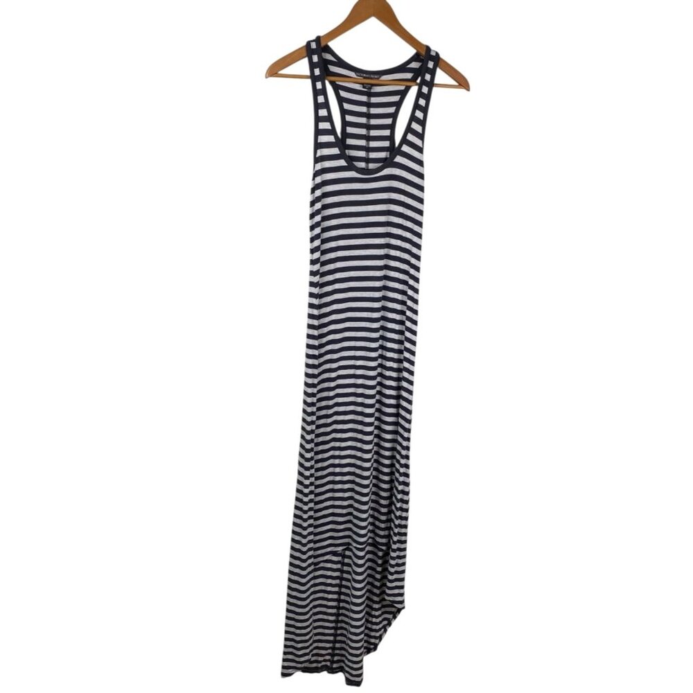 Victoria Secret Y2K Lounge High Low Striped Racerback Tank Dress Blue White Sz S